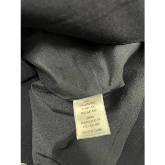 Adrianna Papell Blue Dress V Neck Gold Wood Belt - Picture 8 of 8